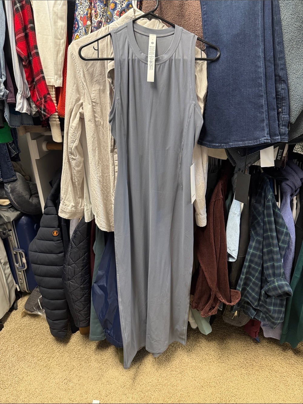 lululemon athletica Light Grey Sleeveless Maxi Dress